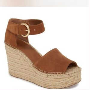 Marc Fisher Brown Suede Espadrille Wedges